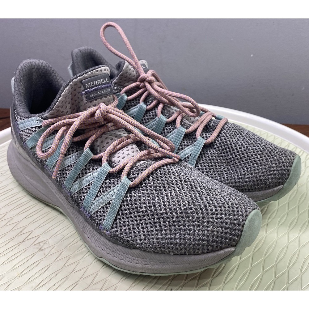 Merrell Bravada Edge Women's Athletic Shoes Gray Pink/Blue sneakers 9.5 W